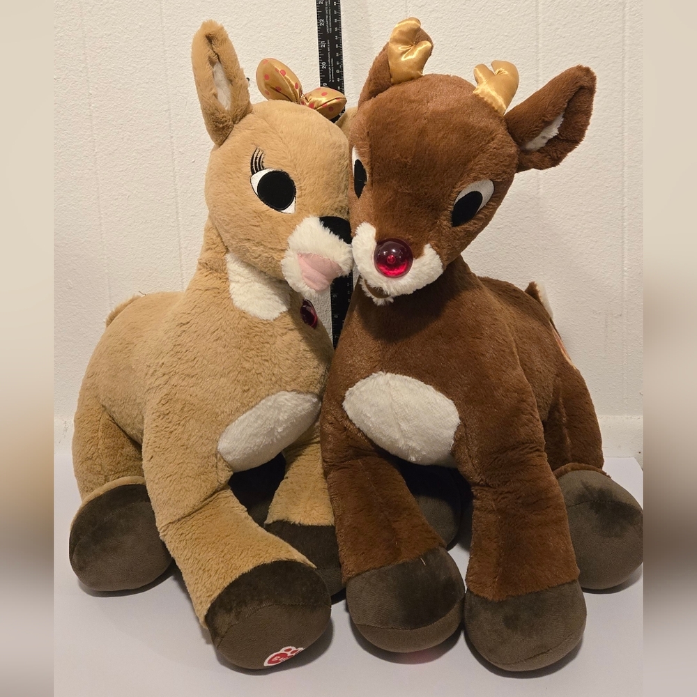 Build-A-Bear Rudolph And Clarice Reindeer LARGE PLUSH 50th Anniversary 25" RARE
